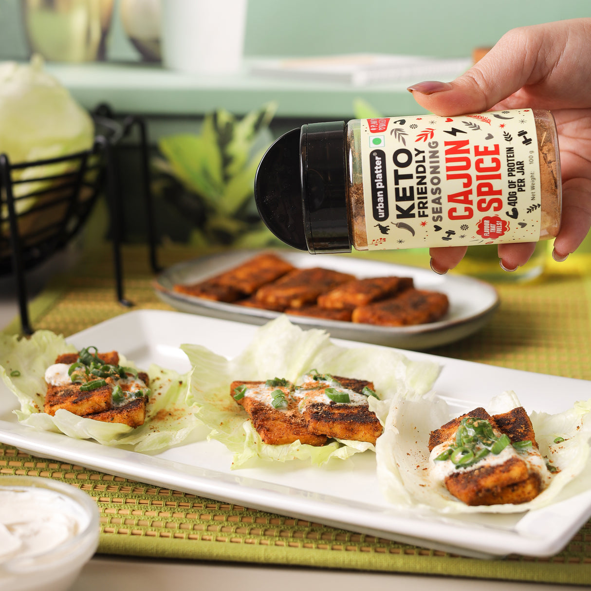 Urban Platter Keto-Friendly Cajun Seasoning, 100g (High-Protein, Crafted with Nutritional Yeast & Yeast Protein, Bold Louisiana-Style Spice Blend)