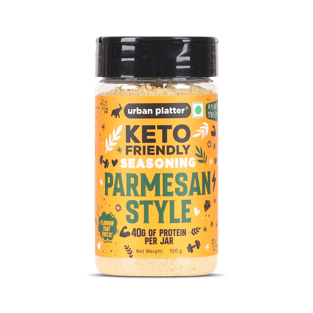 Urban Platter Keto-Friendly Parmesan Seasoning, 100g (High-Protein, Umami-Rich Cheesy Sprinkle for Pasta, Makhanas & Salads)