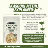 Urban Platter Kasoori Methi, 25g (Dried Fenugreek Leaves, Authentic Indian Herb, Finishing Spice for Curries & Dals)