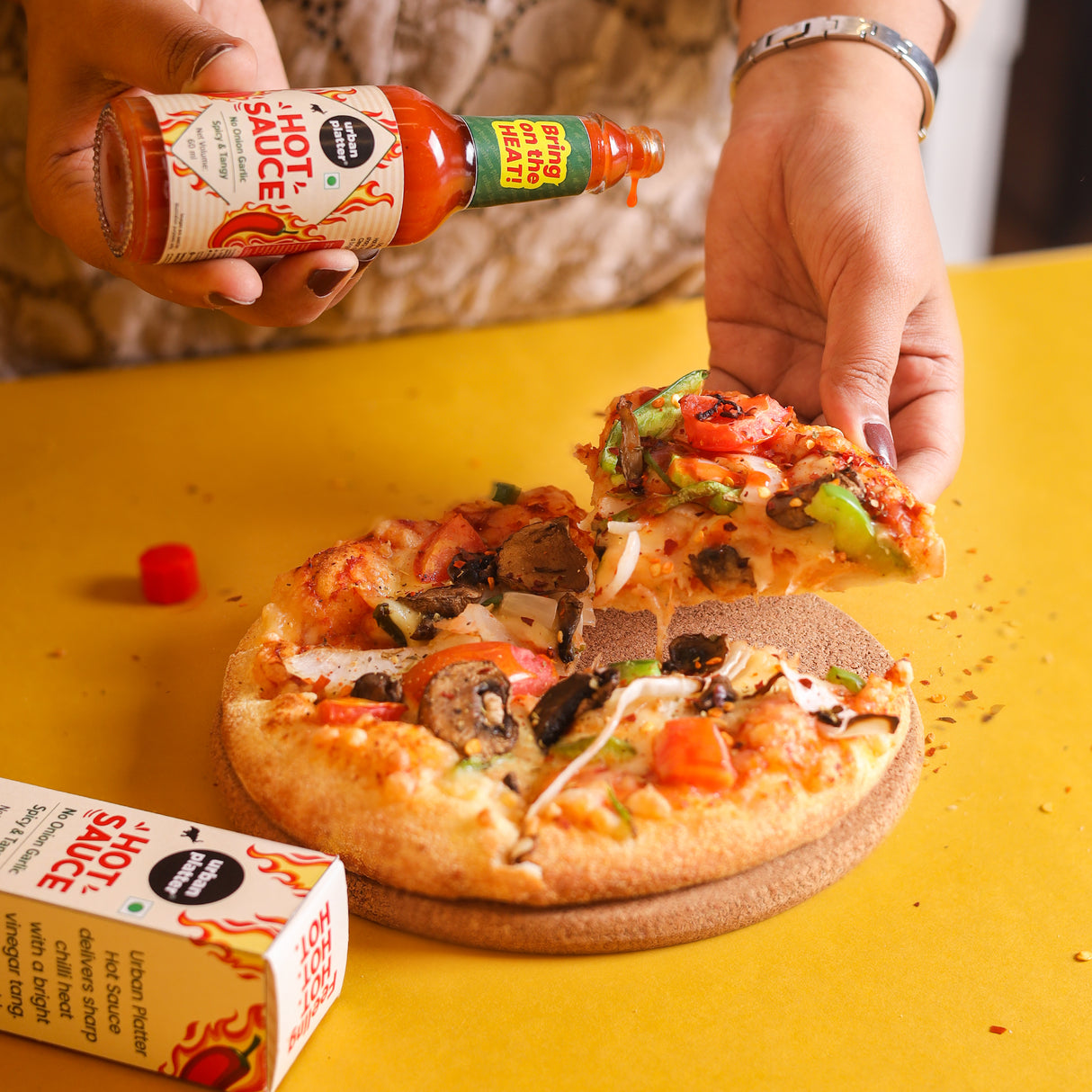 Urban Platter Hot Sauce, 60ml (Tangy & Balanced Chilli Heat, Made with Indian Chillies, No Onion, No Garlic, No Preservatives) - product image 10