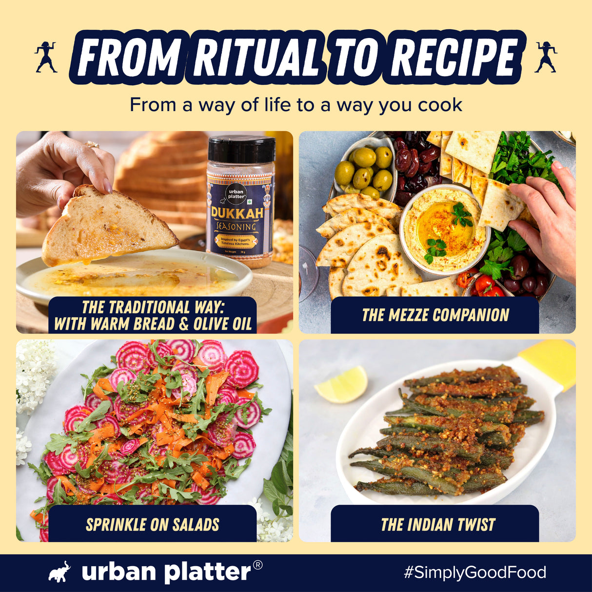 Urban Platter Dukkah Seasoning, 70g (Middle Eastern Seasoning | Signature Blend of Nuts, Seeds & Spices | Ideal for Hummus, Bread with Olive Oil & Roasted Vegetables)