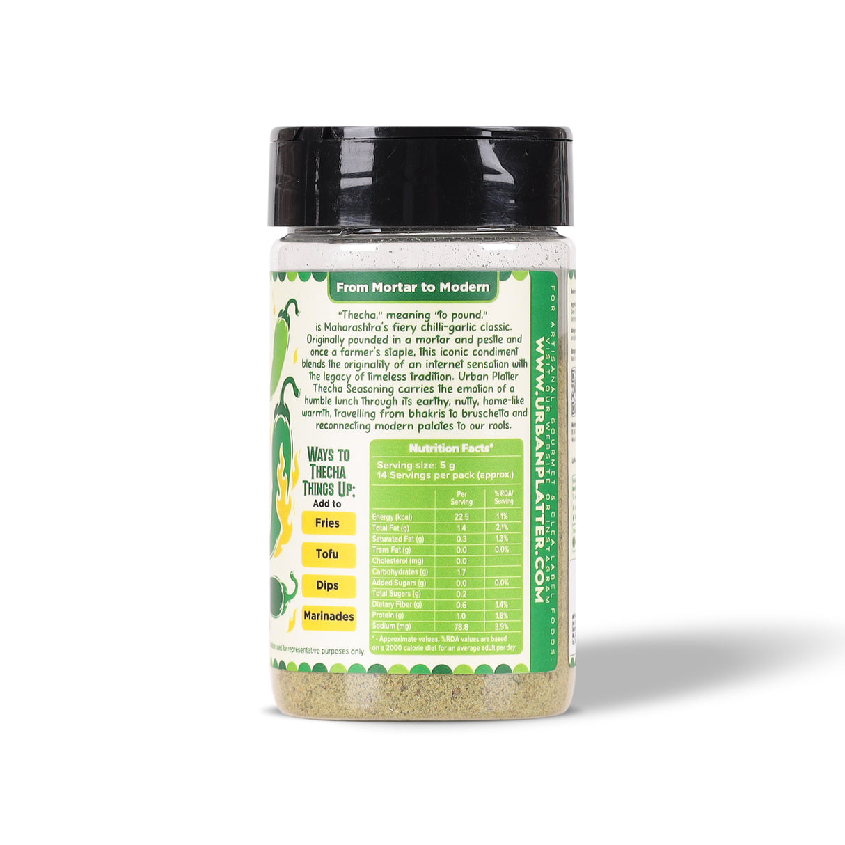 Urban Platter Thecha Seasoning, 70g (Authentic Maharashtrian Condiment, Bold Chilli, Garlic & Peanut Blend, Perfect for Fries, Pasta & Rice)