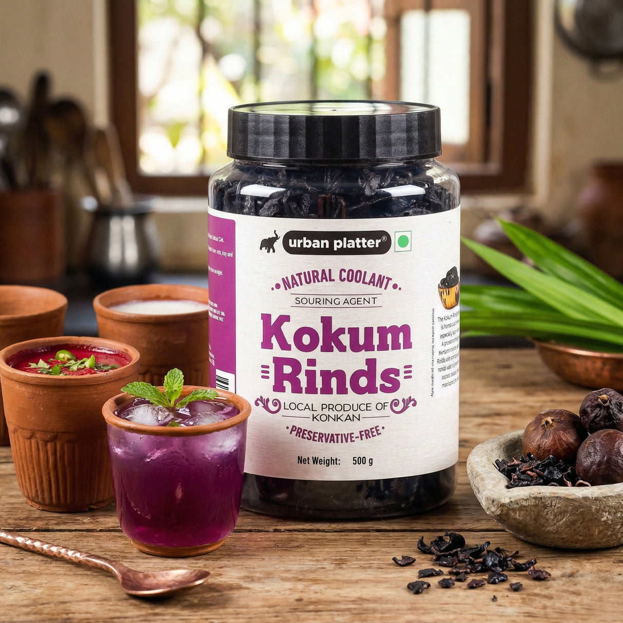 Urban Platter Dried Kokum Rinds (Amsul), 500g (Local Produce of Konkan, Natural Coolant & Souring Agent, Aids Digestion)