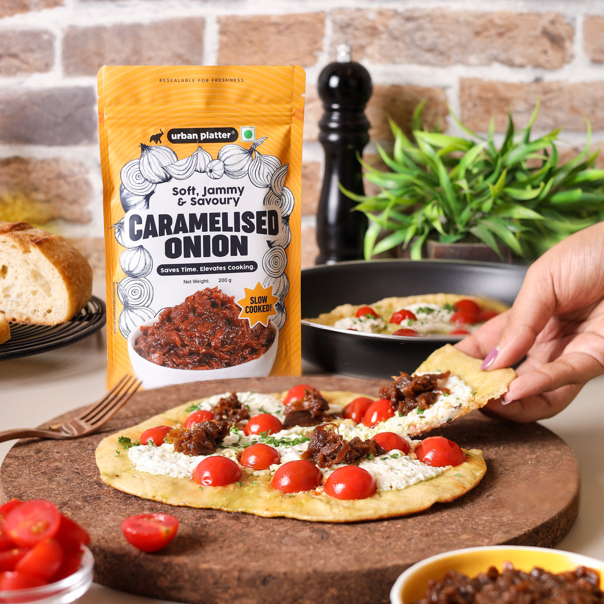 Urban Platter Caramelized Onion, 200g (Sweet-Savoury Onion Base for Pasta, Sandwiches, Gravies & Gourmet Cooking, Soft, Jammy & Slow Cooked.