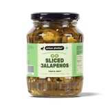 Urban Platter Sliced Jalapenos, 340g [ Tangy & Spicy, Great Topping for Pizza, Tacos, Nachos] - front pack