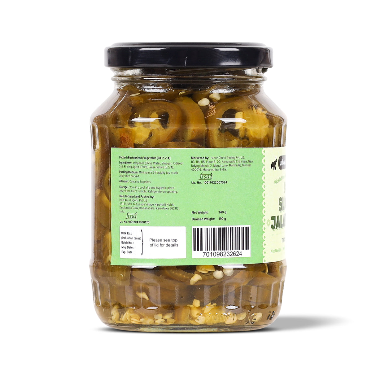 Urban Platter Sliced Jalapenos, 340g [ Tangy & Spicy, Great Topping for Pizza, Tacos, Nachos] - product image 2
