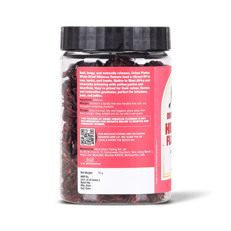 Urban Platter Whole Dried Hibiscus Flowers, 70g (Tart & Floral | Antioxidant-Rich | Caffeine-free) - product image 2