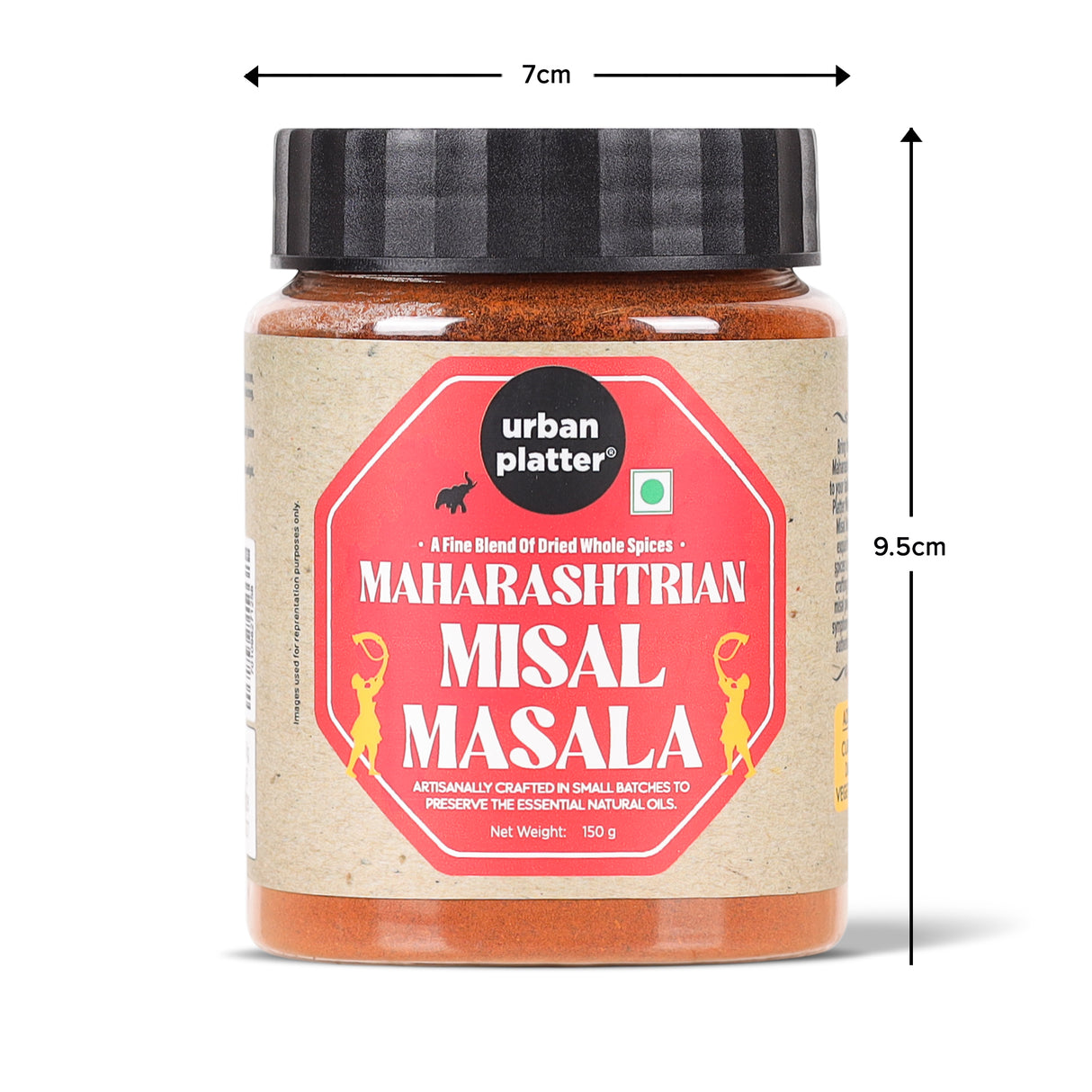 Urban Platter Maharashtrian Misal Masala, 150g (Signature Kolhapuri Misal Blend | Fiery & Hearty Taste | Onion & Garlic-free | Additive & Preservative-free)