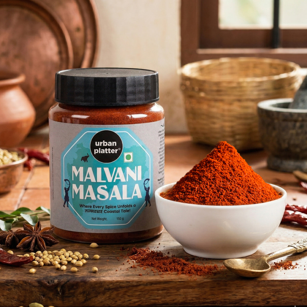 Urban Platter Maharashtrian Malvani Masala, 150g (Signature Lajjatdar Sindhudurg Coastal Blend | Onion & Garlic-free | Additive & Preservative-free) - product image 4