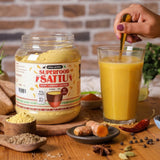 Urban Platter Turmeric Cayenne Superfood Sattu, 700g (High Protein & Fibre | Natural Coolant | Mid-Meal Drink | Traditional Plant Protein)