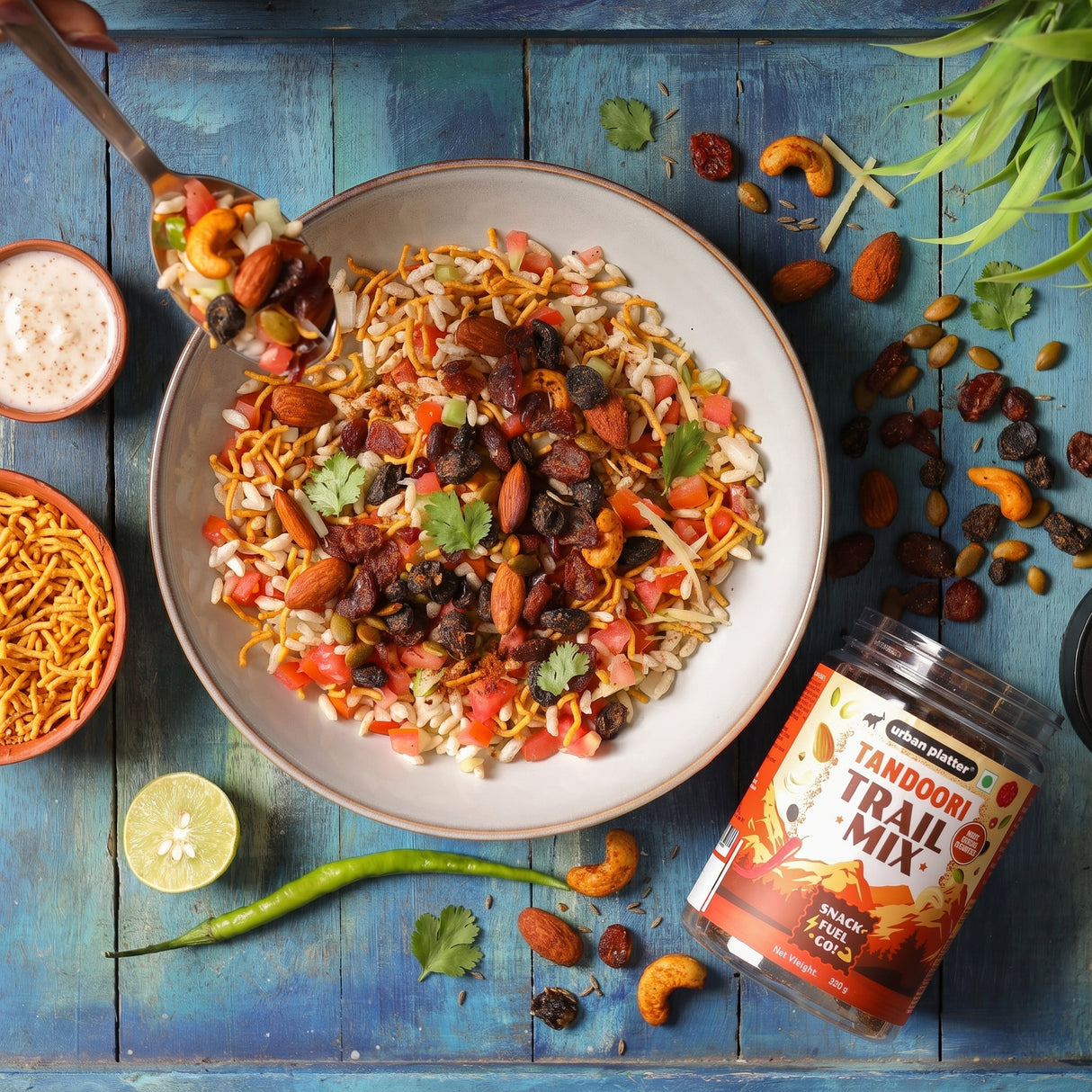 Urban Platter Tandoori Tikka Trail Mix, 250g (Spiced Nuts, Seeds & Dried Fruits | Bold Indian Flavour | Crunchy Savoury Snack)