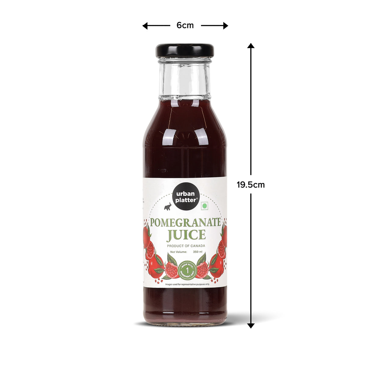 Urban Platter Canadian Pomegranate Juice, 350ml (Unsweetened, Clean Label, Contains Natural Antioxidants, Not From Concentrate) - product image 11