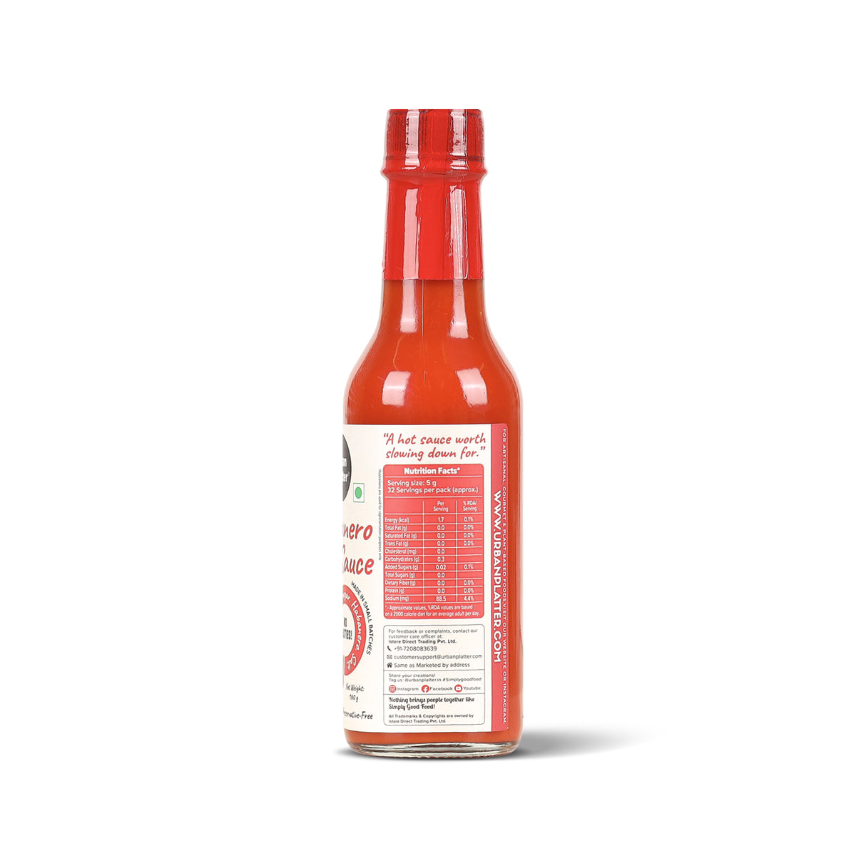 Habanero Hot Sauce, 160g (Fruity & Fiery| Mexican-Style Chilli Sauce | No Artificial Flavours)