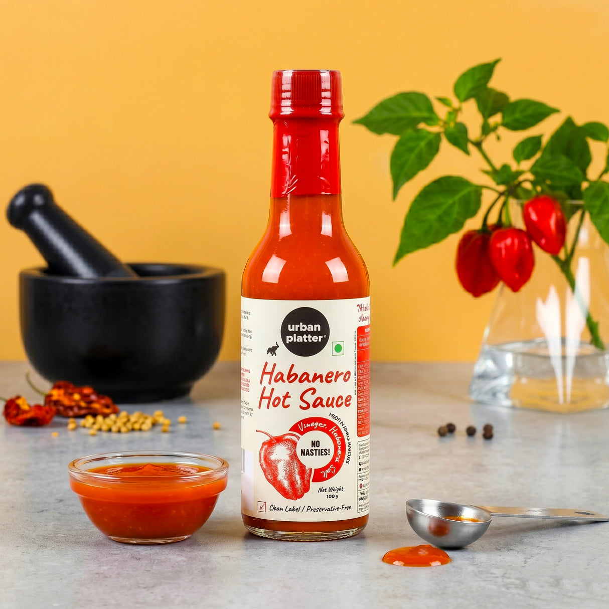 Habanero Hot Sauce, 160g (Fruity & Fiery| Mexican-Style Chilli Sauce | No Artificial Flavours)