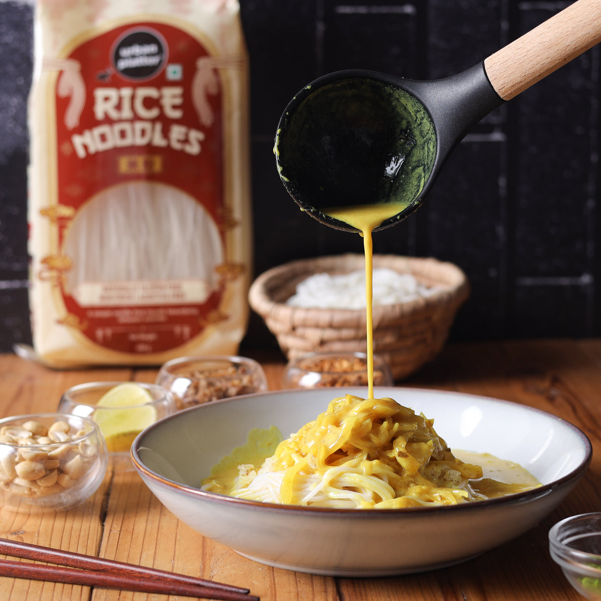 Urban Platter Rice Noodles, 400g (Naturally Gluten Free, Made with Rice Flour, No Additives, Perfect for all Pan Asian Cooking)