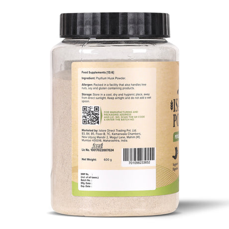 Urban Platter Isabgol Powder, 600g - Fine Psyllium Husk Powder for Daily Fibre Routine, Unflavoured