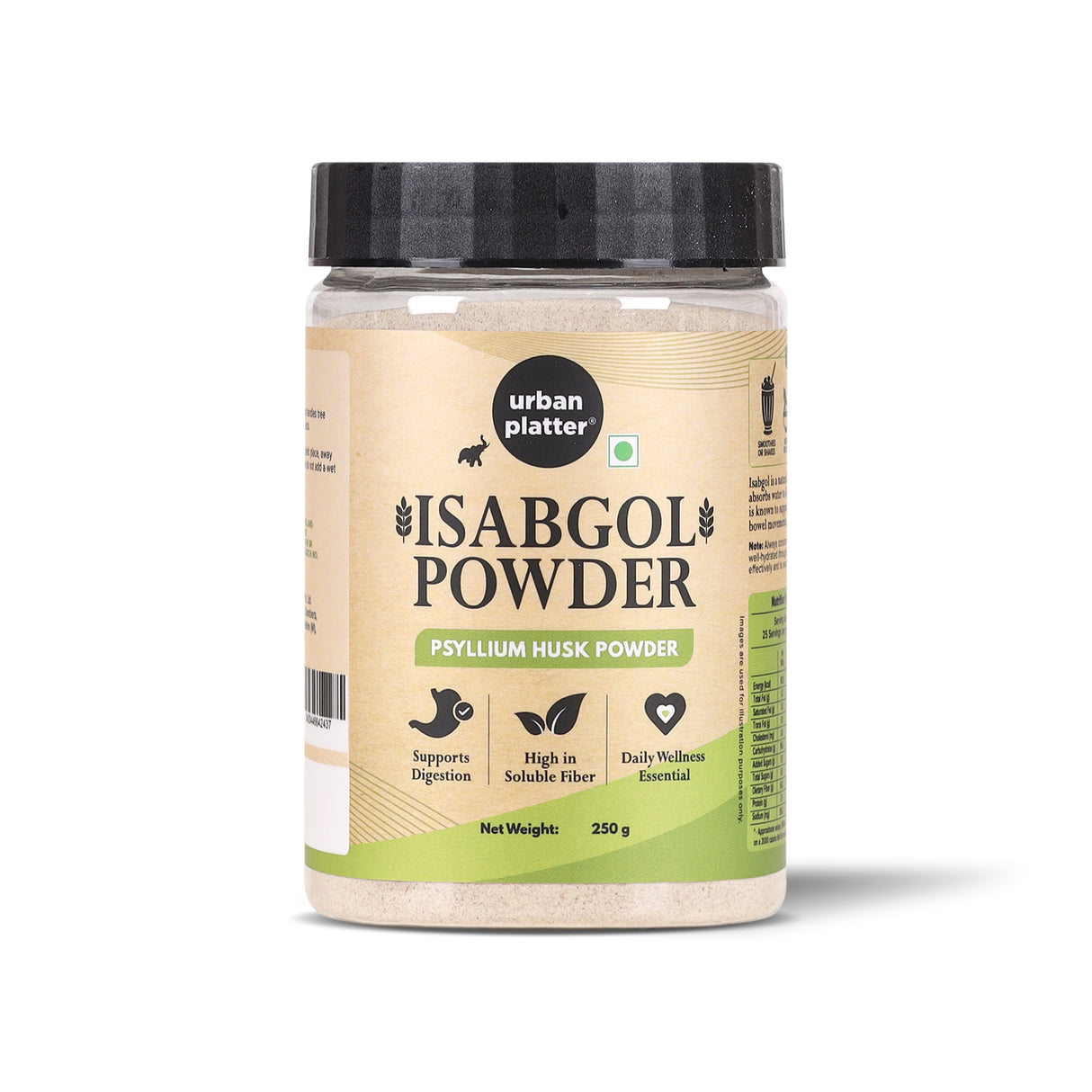 Isabgol Powder, 250g (Finely Milled Psyllium Husk, Rich in Dietary Fibre, Supports Digestive Health, Nature's Soluble Fibre)