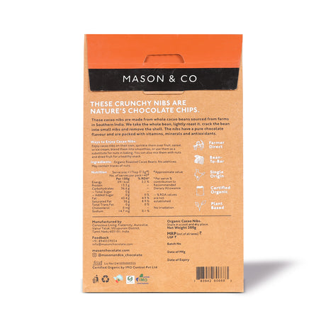 Roasted & Cracked Organic Cocoa Beans / Nibs / Granulas, 300g [Organic, Gluten Free, Soy Free, Plant-based]