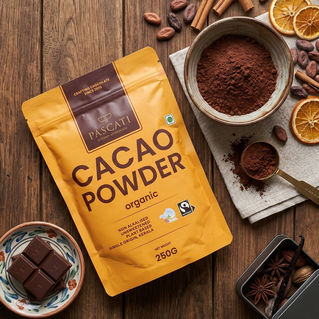 Organic Non-Alkalised Cacao Powder, 250g [Unsweetened]