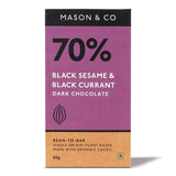 70% Black Sesame & Black Currant Dark Artisanal Chocolate Bar, 60g