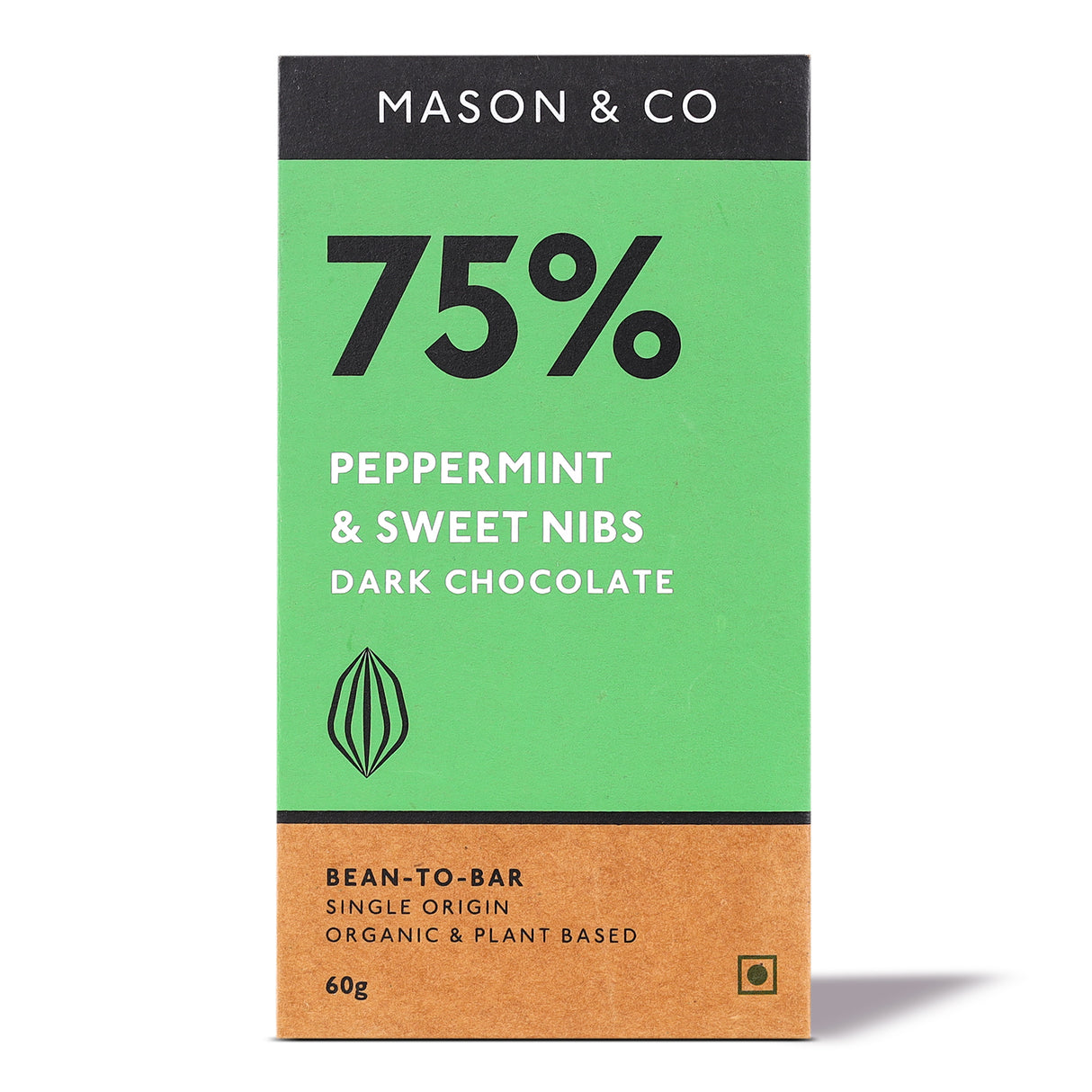 75% Dark Chocolate with Peppermint & Sweet Nibs, 60g