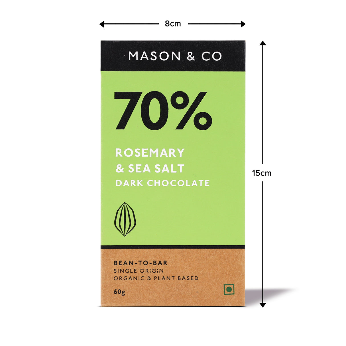 Organic 70% Rosemary and Sea Salt Dark Chocolate Bar, 60g