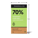 Organic 70% Rosemary and Sea Salt Dark Chocolate Bar, 60g