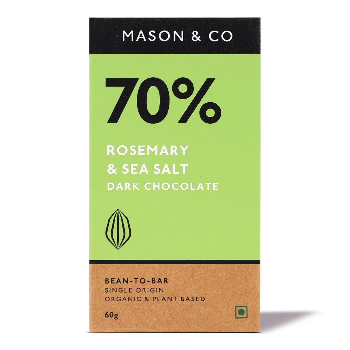 Organic 70% Rosemary and Sea Salt Dark Chocolate Bar, 60g