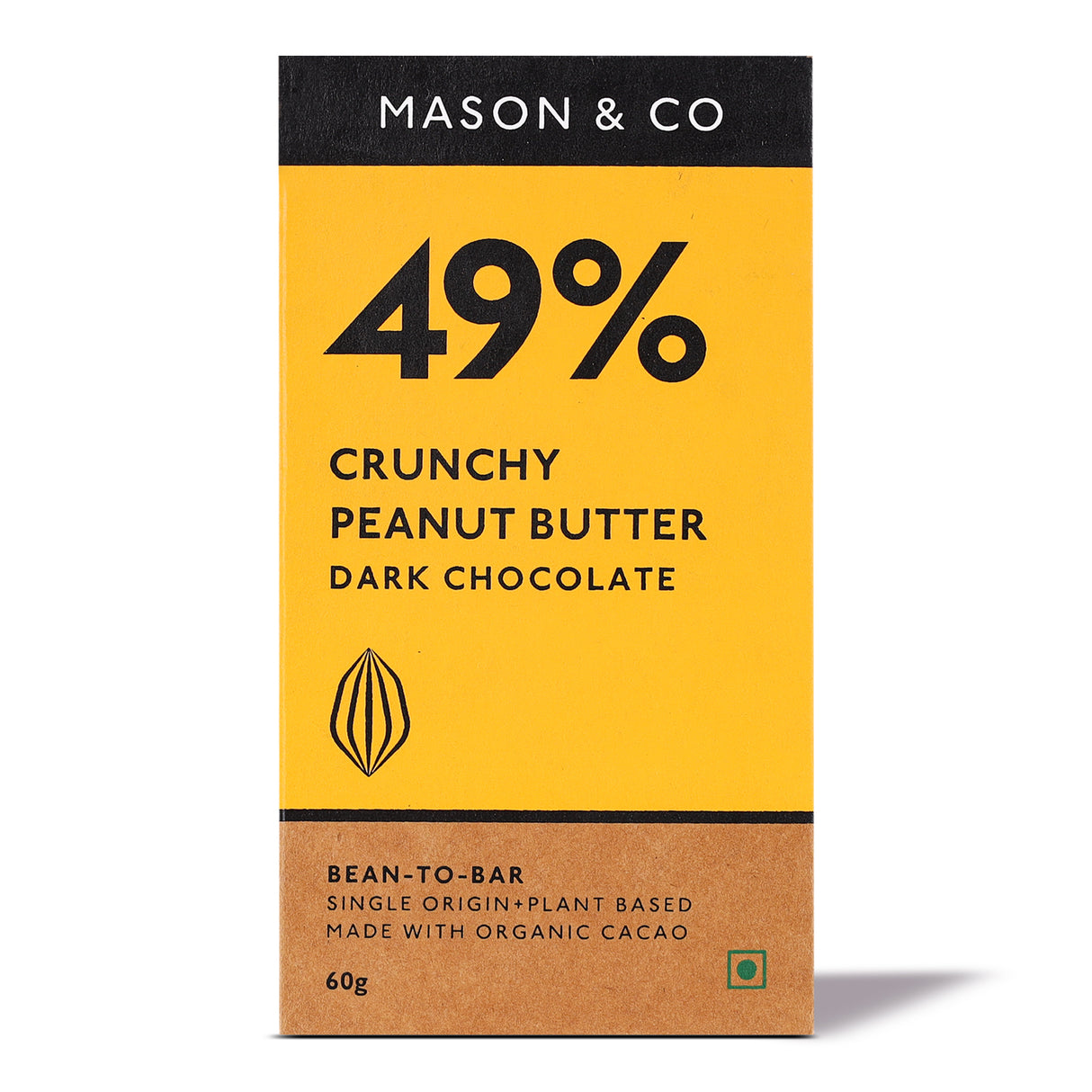 49% Crunchy Dark Chocolate with Peanut Butter, 60g