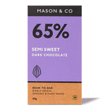 65% Semi-Sweet Dark Organic Exotic Artisanal Chocolate Bar, 60g