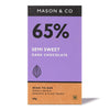65% Semi-Sweet Dark Organic Exotic Artisanal Chocolate Bar, 60g