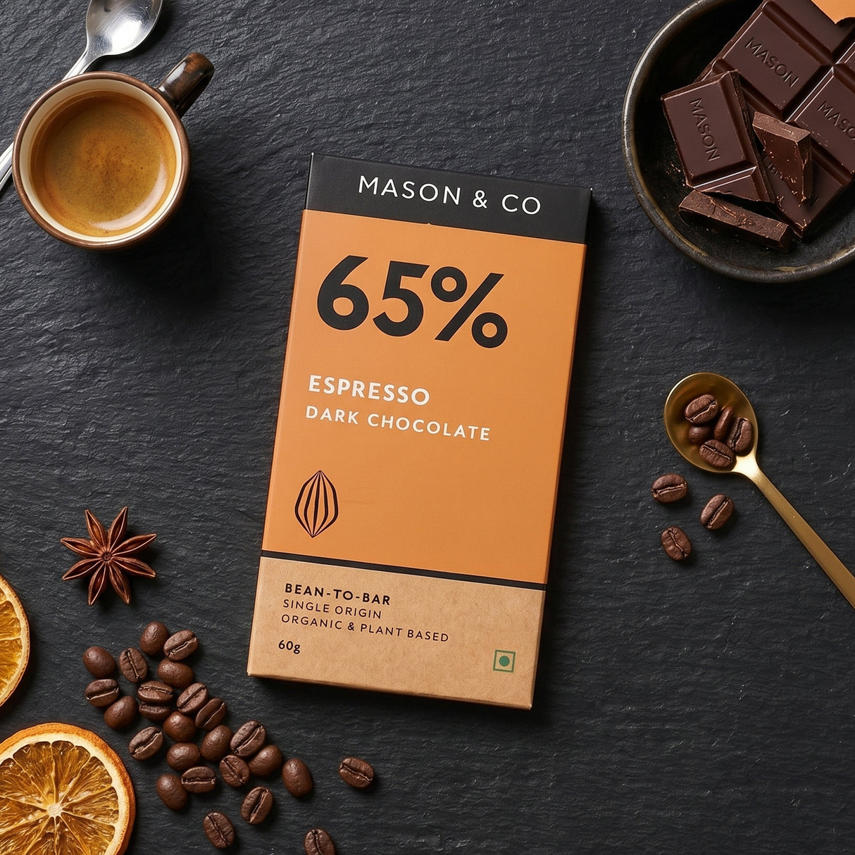 65% Espresso Dark Chocolate, 60g
