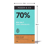 70% Sea Salt Dark Organic Exotic Artisanal Chocolate Bar, 60g