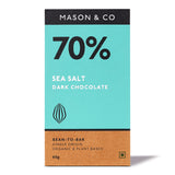70% Sea Salt Dark Organic Exotic Artisanal Chocolate Bar, 60g