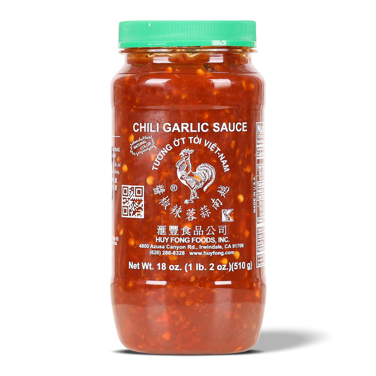 Huy Fong Chili Garlic Sauce, 510g (Spicy Chili & Garlic Condiment, Ideal for Stir-Fries, Noodles, Dumplings & Dipping, Savoury & Versatile Asian Cooking Sauce)