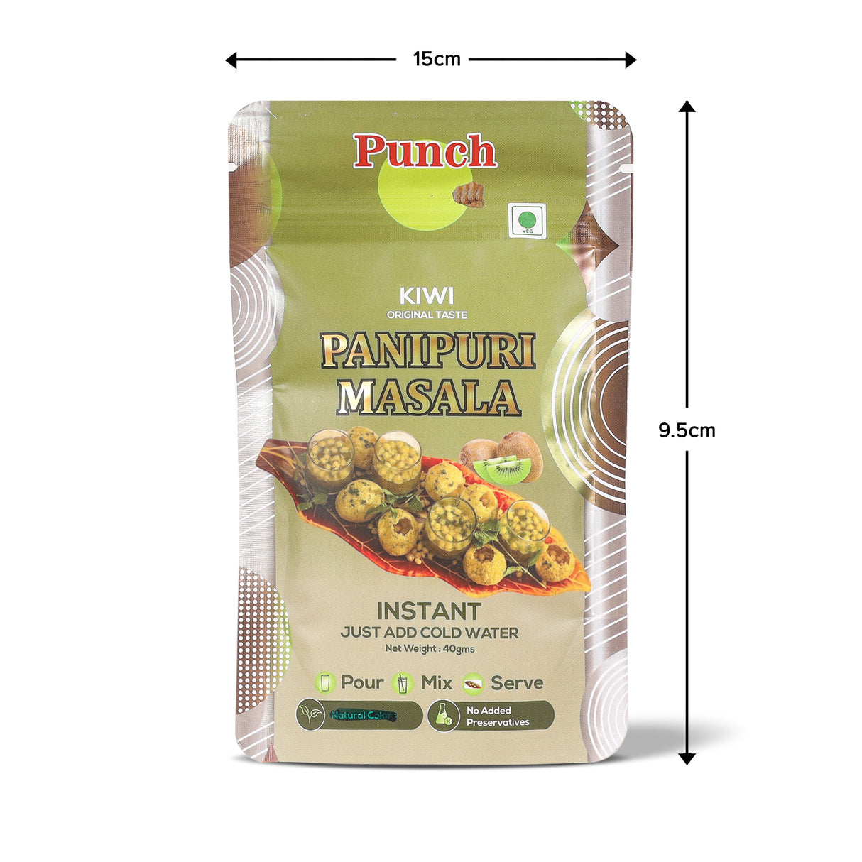 Kiwi Panipuri Masala, 40g (Instant Pani Puri Masala Mix | Tangy & Refreshing Kiwi Flavour | Just Add Water | No Added Preservatives)