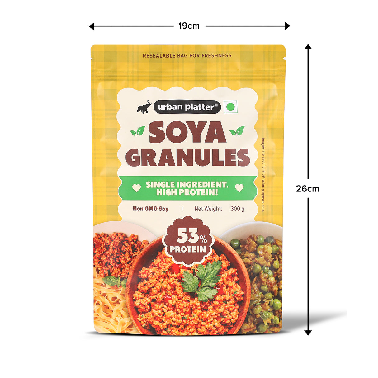 Soya Granules, 300g (53% Plant Protein | Made from Defatted Soy Flour | Fiber Rich Soya Mince)