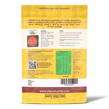 Soya Granules, 300g (53% Plant Protein | Made from Defatted Soy Flour | Fiber Rich Soya Mince)
