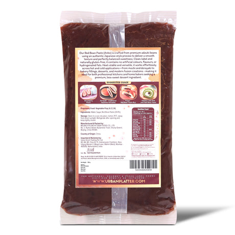 Red Bean Paste (Anko), 500g (Made with Adzuki Beans | Smooth & Less Sweet | Ready-to-Use Filling for Mochi, Dorayaki, Taiyaki & Baking)