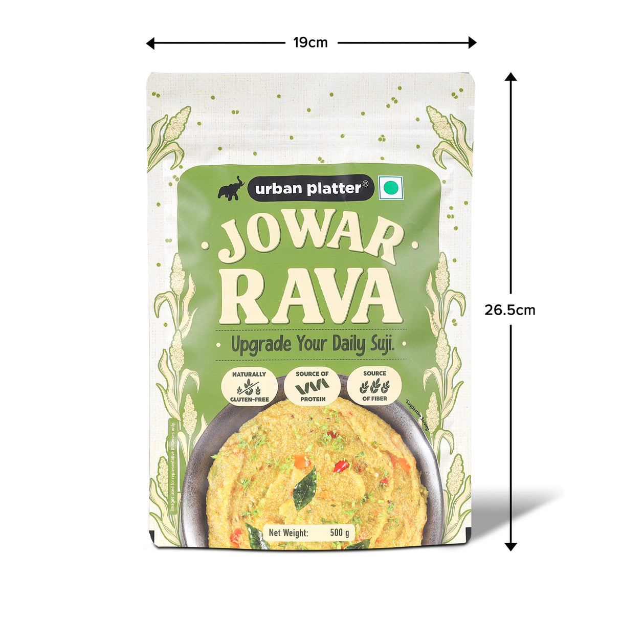 Jowar Rava, 500g (Naturally Gluten-free | Source of Protein & Fibre | A Smart Swap for Regular Sooji | Perfect for Upma, Khichdi, Porridge, Halwa & More)