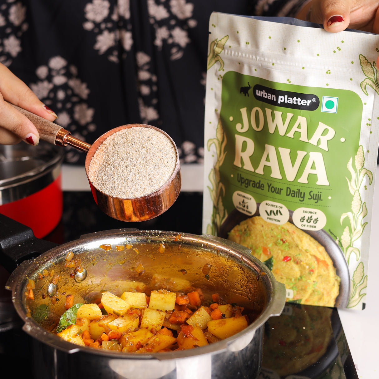 Jowar Rava, 500g (Naturally Gluten-free | Source of Protein & Fibre | A Smart Swap for Regular Sooji | Perfect for Upma, Khichdi, Porridge, Halwa & More)