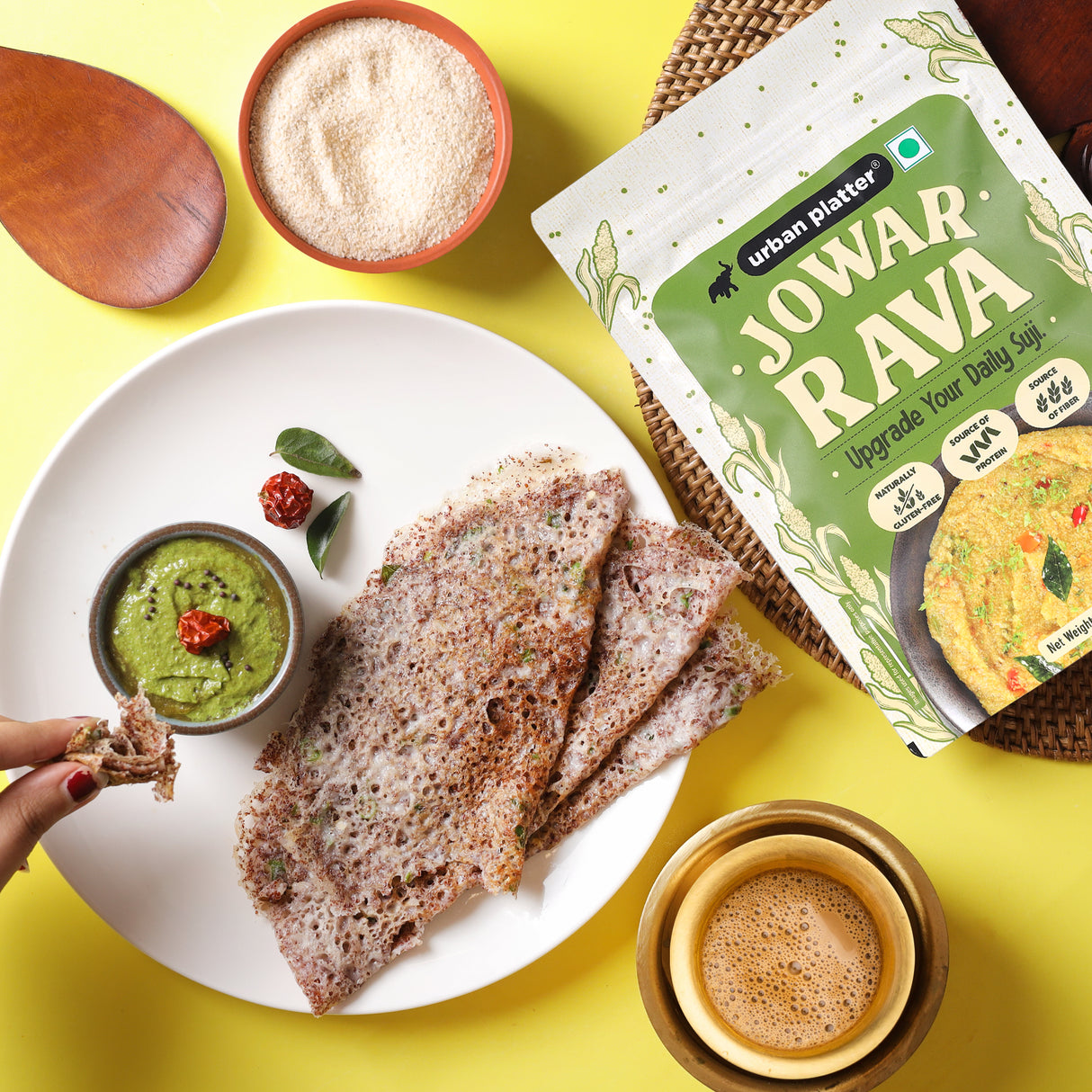 Jowar Rava, 500g (Naturally Gluten-free | Source of Protein & Fibre | A Smart Swap for Regular Sooji | Perfect for Upma, Khichdi, Porridge, Halwa & More)
