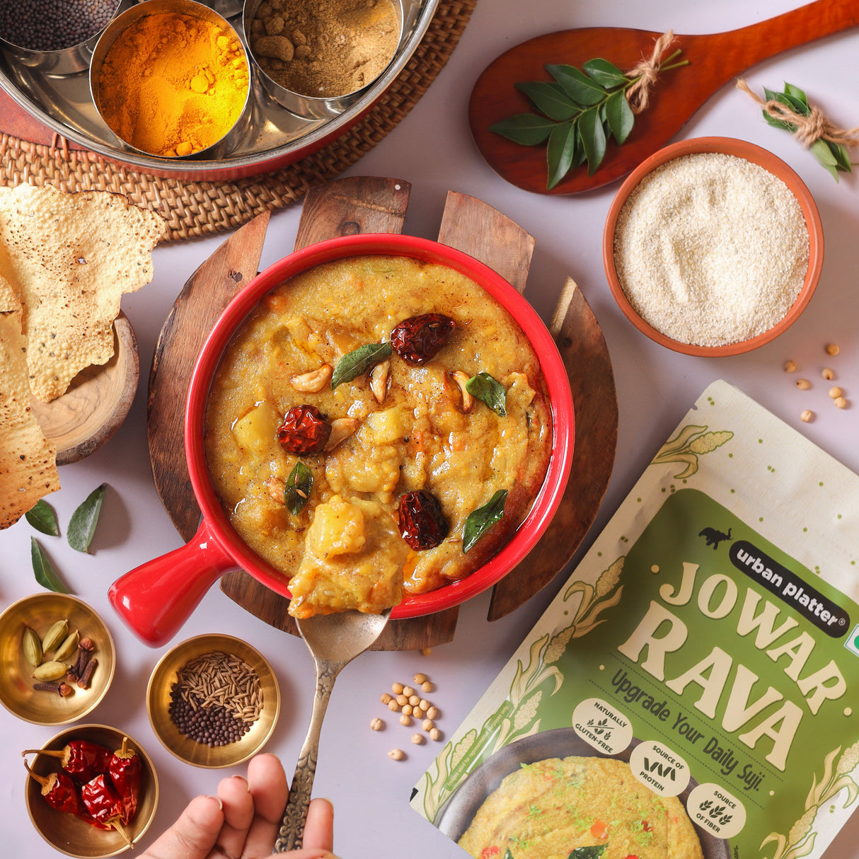 Jowar Rava, 500g (Naturally Gluten-free | Source of Protein & Fibre | A Smart Swap for Regular Sooji | Perfect for Upma, Khichdi, Porridge, Halwa & More)