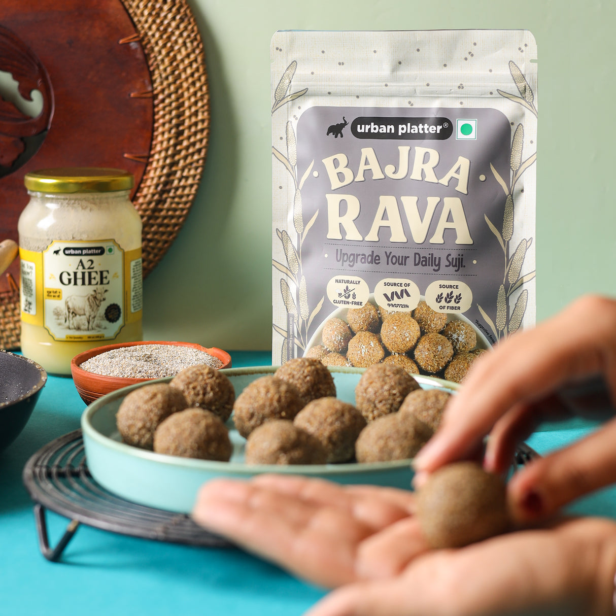 Bajra Rava, 500g (Naturally Gluten-Free | Source of Protein & Fibre | A Smart Swap for Regular Sooji | Perfect for Upma, Khichdi, Porridge, Halwa, Laddoos & More)