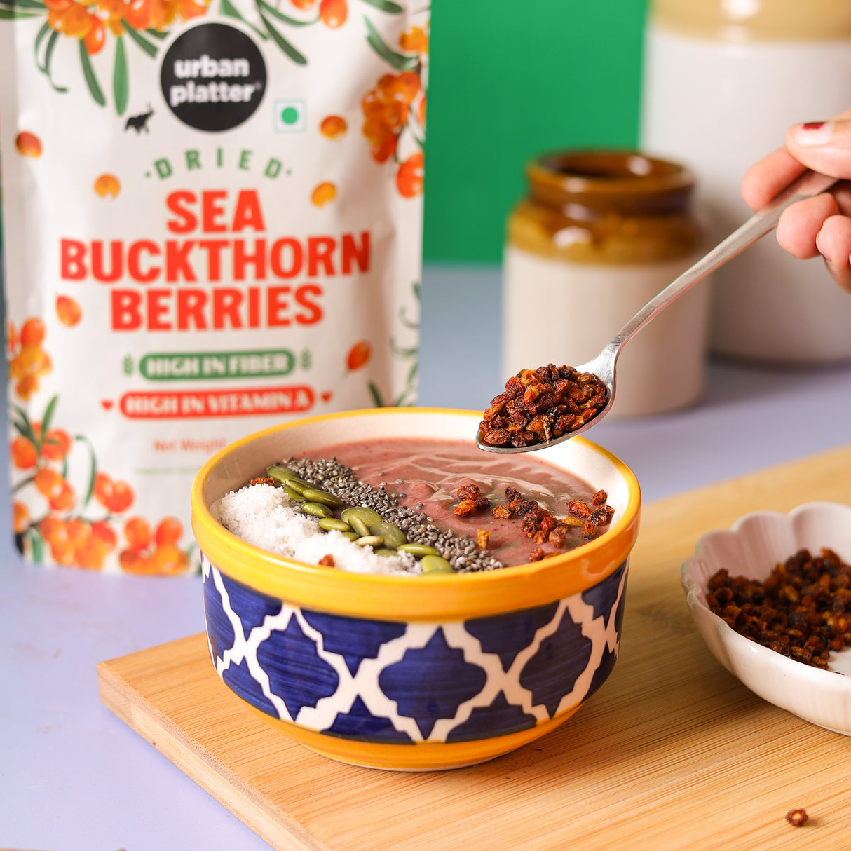 Dried Sea Buckthorn Berries, 100g (High in Vitamin A | High in Fiber | Tart & Tangy Superfruit | Add to Trail Mixes, Smoothies, Teas & Baking)