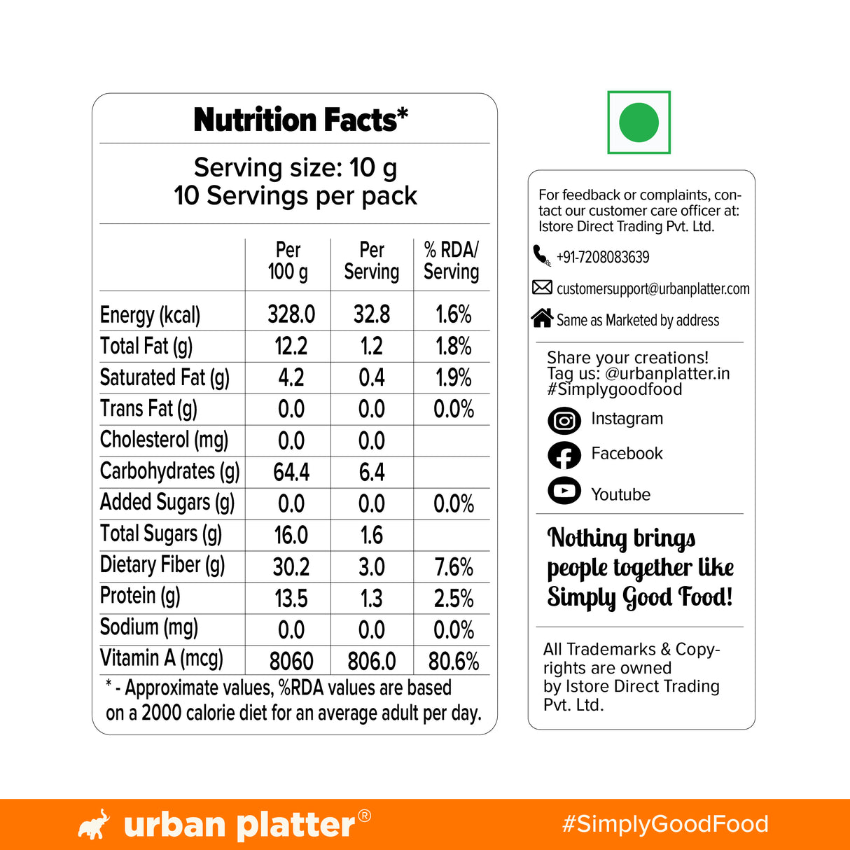 Dried Sea Buckthorn Berries, 100g (High in Vitamin A | High in Fiber | Tart & Tangy Superfruit | Add to Trail Mixes, Smoothies, Teas & Baking)
