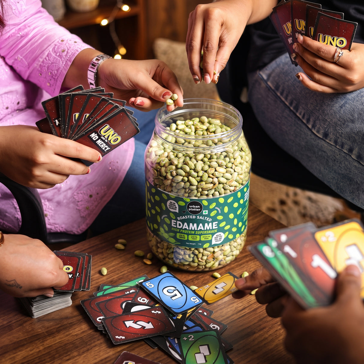 Roasted Salted Edamame, 1Kg (46% Protein, 20% Fiber, Lightly Salted Young Green Soybeans, Highest Plant Protein Supersnack)