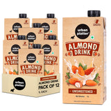 Almond Milk, 1 Litre | Pack of 12 | Unsweetened | Lactose-Free | Plant-Based Milk Alternative | Works in Tea and Coffee
