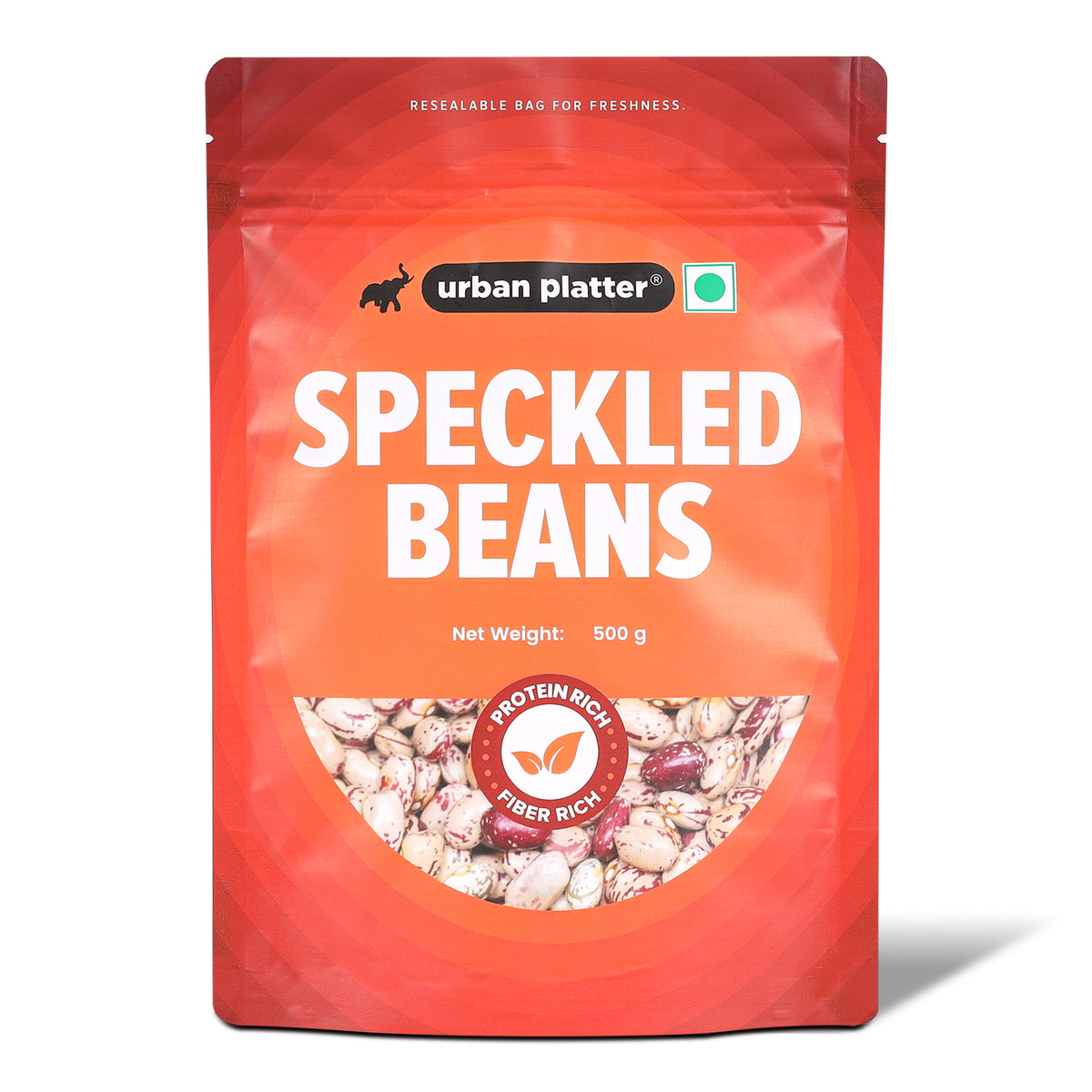 Speckled Beans, 500g (Pink/Chitra Rajma | 23g Protein | 15g Fiber | Nourishing whole beans for Gravies, Curries, Bowls, & Salads)