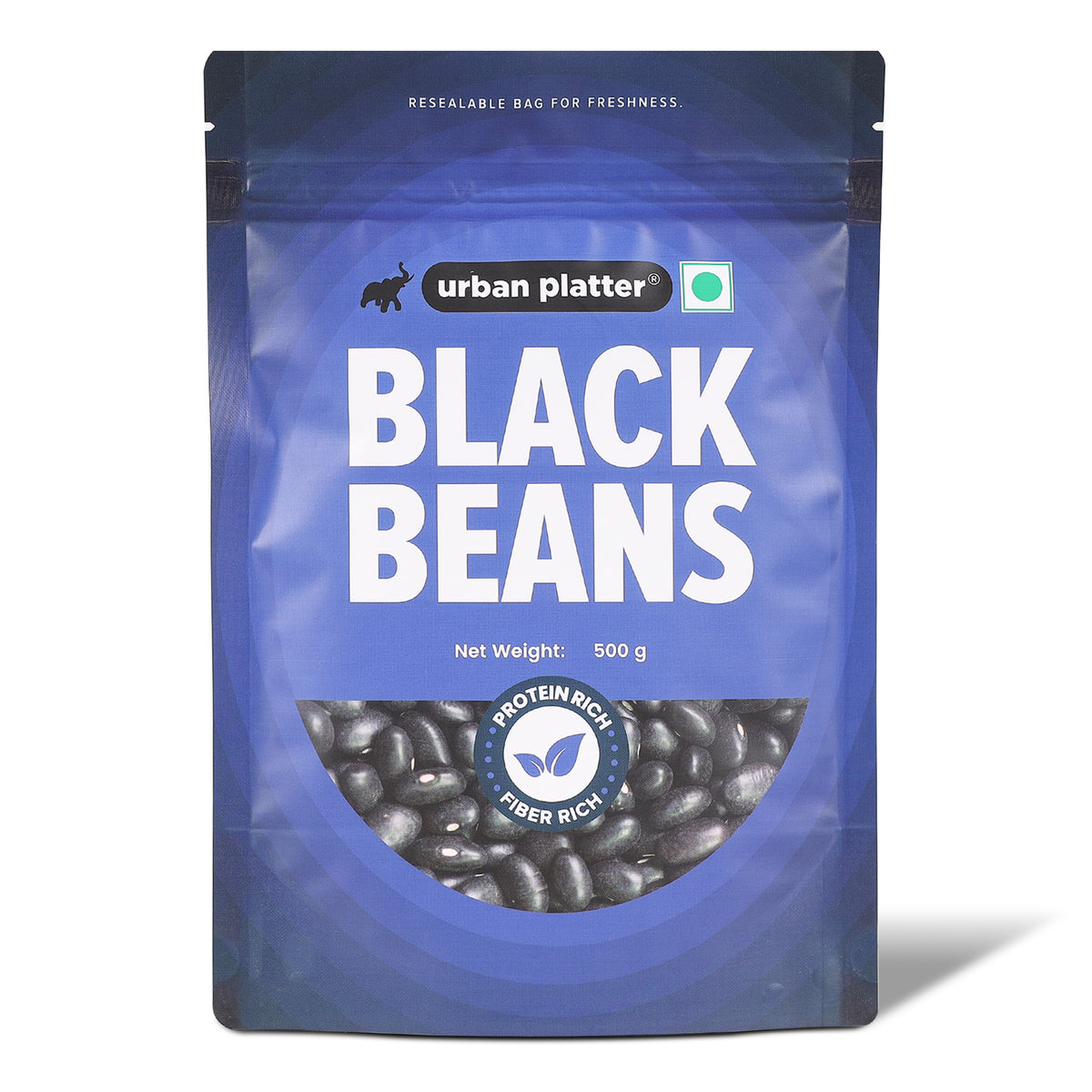 Black Beans, 500g (Black Rajma | 22g Protein | 16g Fiber | Nourishing whole beans for Gravies, Curries, Bowls, & Salads)